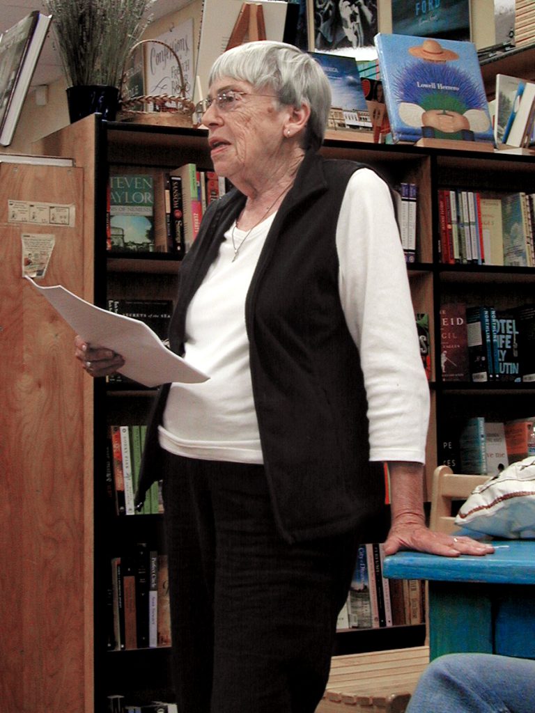 Le Guin giving a reading in 2008 - The Left Hand of Darkness